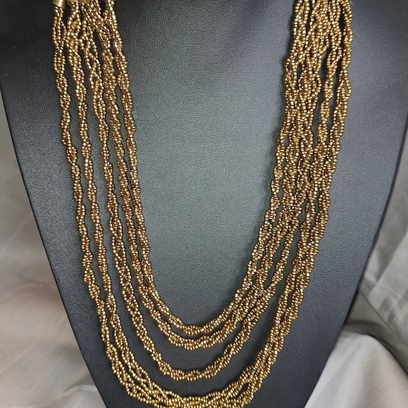 Chic Gold Multi-Strand Necklace - Picture 7 of 8